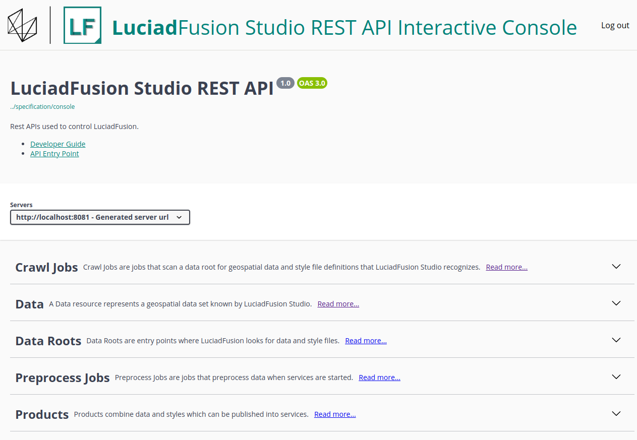 rest api console