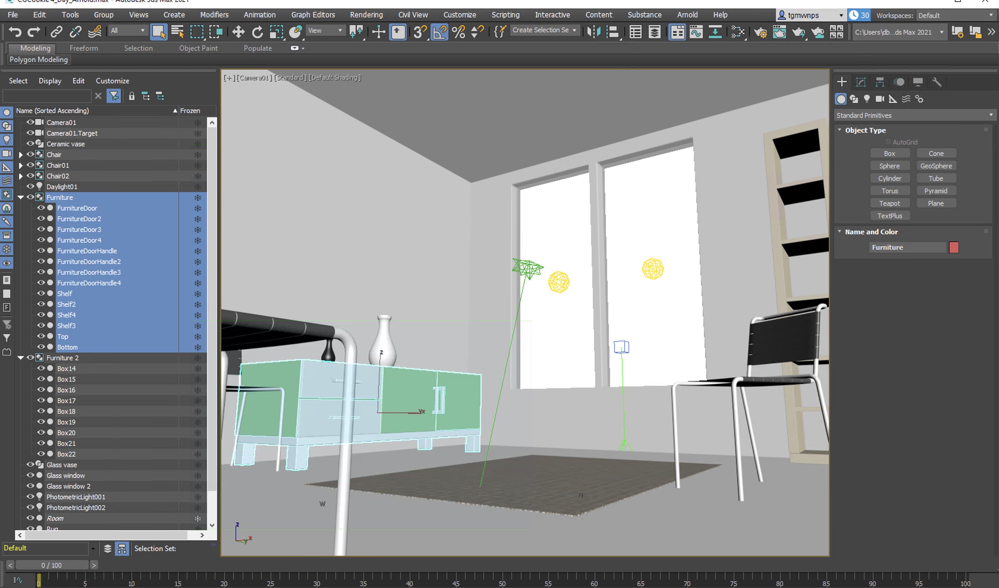 A default scene in Autodesk 3D Max