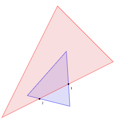 Intersection points between two filled shapes