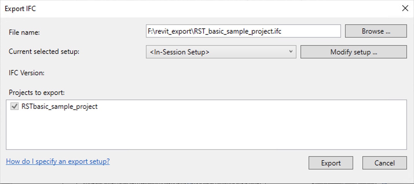 The export settings to use