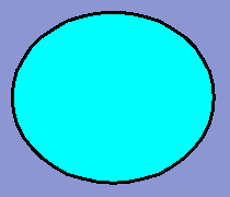 A filled and outlined circle