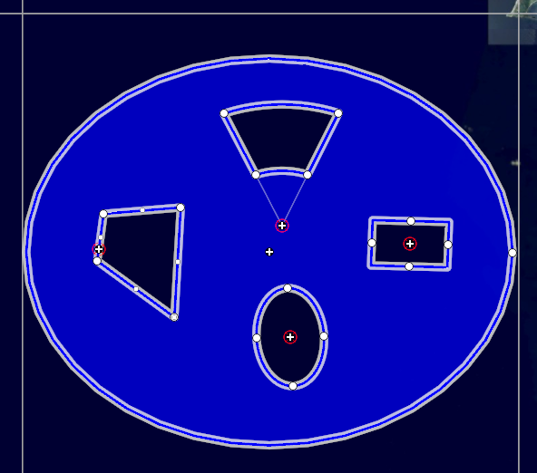 Editing a shape with exclusion zones
